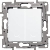 Переключатель с подсветкой без рамки Legrand Etika 2-кл. проходной белый картинка